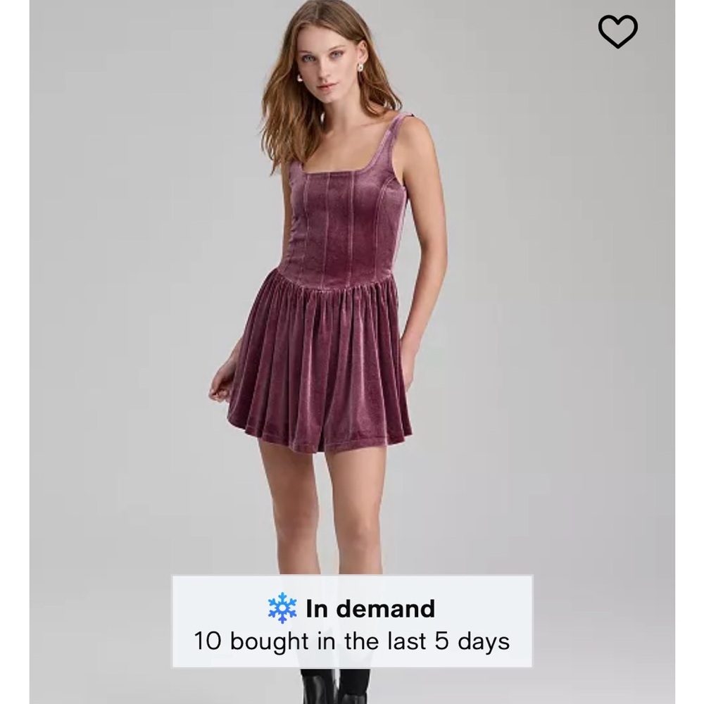 Velvet Sleeveless Dress in Purple